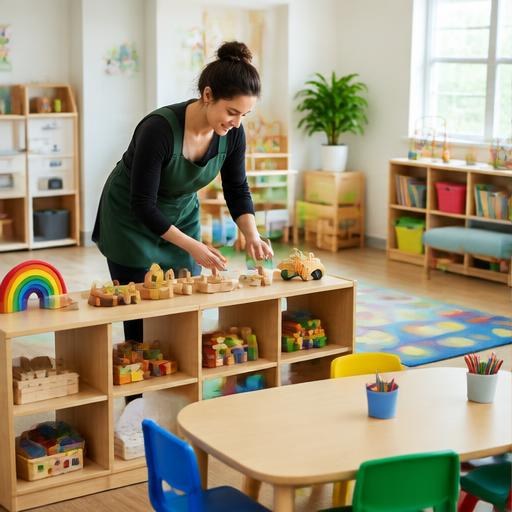 Illustration of a daycare business in its everyday setting