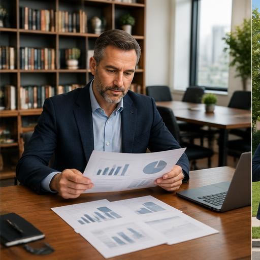 Illustration of a financial advisory business in its everyday setting