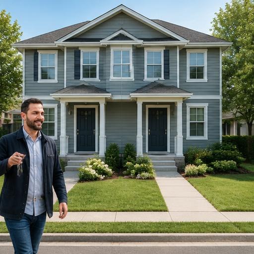 Illustration of a real estate rental properties business in its everyday setting